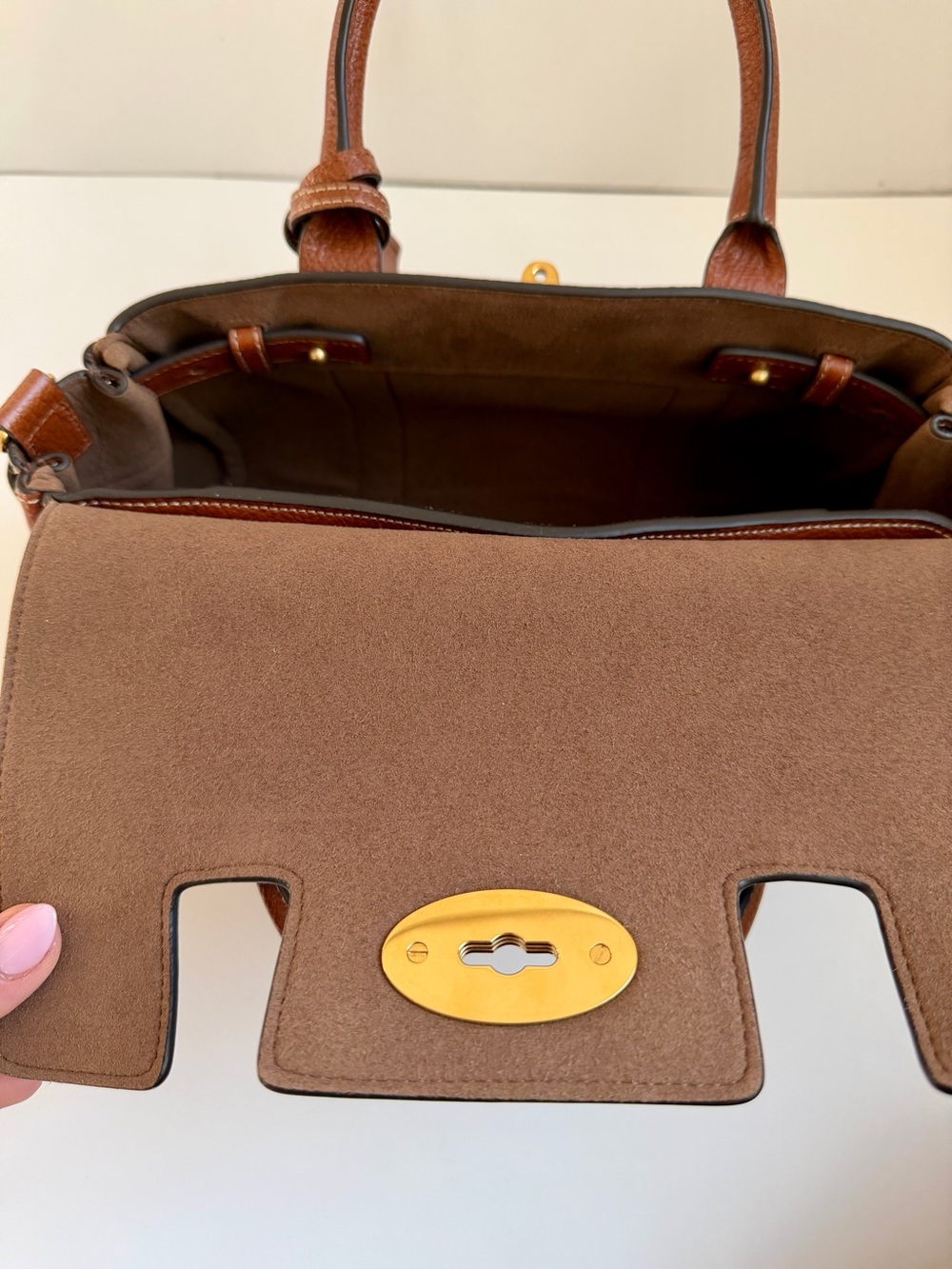 Mulberry Classic Oak Brown NVT Leather Small Bayswater Satchel Crossbody Bag - Picture 15 of 15